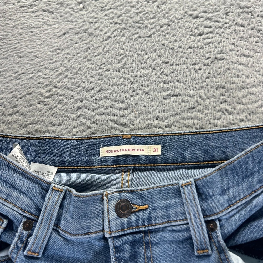 Levi's Jeans Womens 31x27 Blue Cotton Denim Mom Tapered Leg Workwear Stretch - Picture 4 of 12